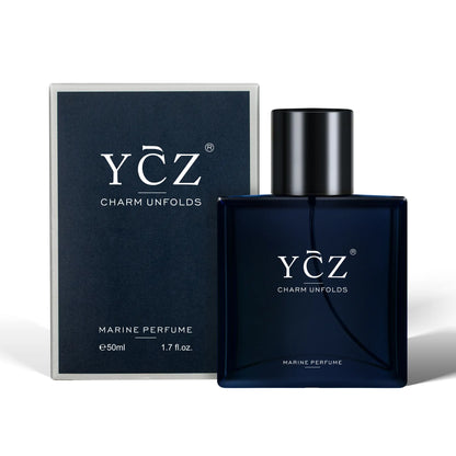 YCZ Midnight Marine Eau De Parfum 50Ml Unisex | Aromatic Aquatic Ocean Fresh Woody Perfume with Bergamot Coconut Amber | Long Lasting Luxury Arabian Fragrance for Men Women | Premium Gift