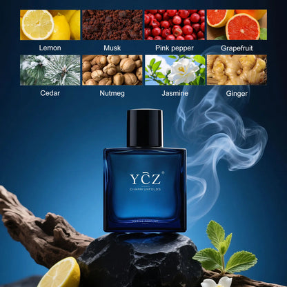 YCZ Midnight Marine Eau De Parfum 50Ml Unisex | Aromatic Aquatic Ocean Fresh Woody Perfume with Bergamot Coconut Amber | Long Lasting Luxury Arabian Fragrance for Men Women | Premium Gift