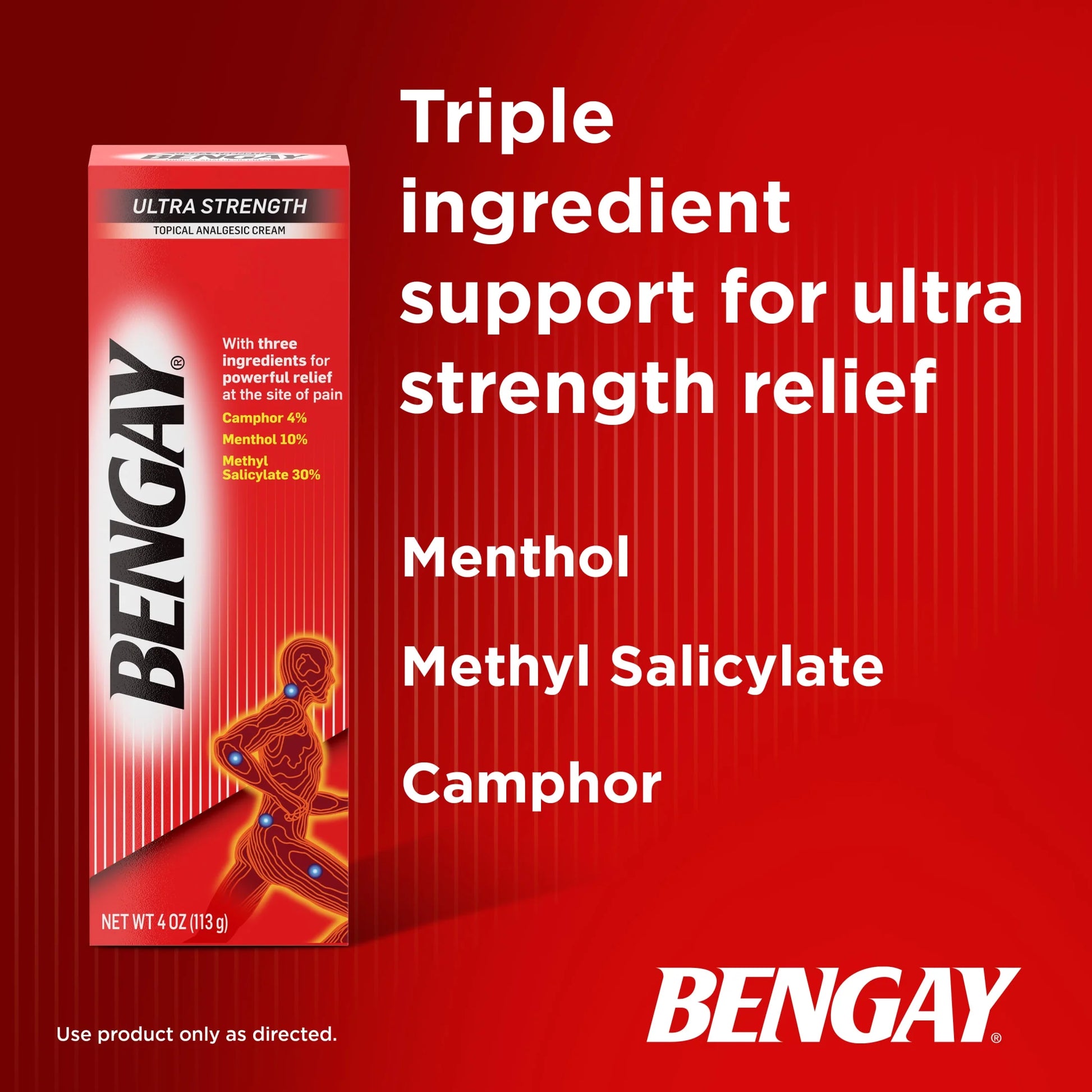 (2 Pack) Ultra Strength  Non-Greasy Topical Pain Relief Cream, 4 Oz