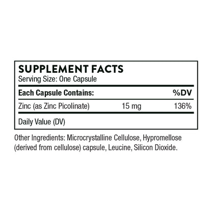 Thorne Zinc Picolinate 15Mg - Highly Absorbable Zinc Supplement - Supp